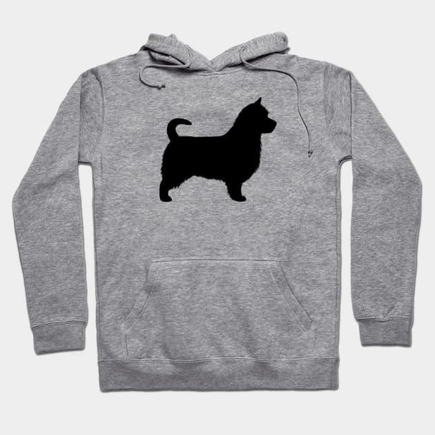 Australian Terrier with Long Tail Silhouette Hoodie by Coffee Squirrel